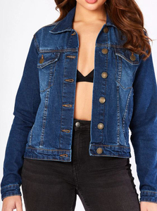 Women's <b>Denim</b> <b>Jacket</b> Custom Cotton Jean <b>Jacket</b> Button Front Casual Outerwear OEM ODM Bulk Wholesale Factory Supplier - Product Image 6