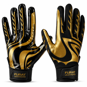 Gants de sport FURAT LEATHERS à doigts entiers, noir et rouge, impression par sublimation, antidérapants, fermeture auto-agrippante, unisexe, toutes saisons - Product Image 3