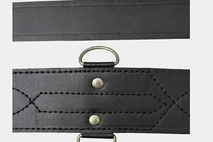 Sangle d'épaule Sam Browne en cuir véritable noir avec anneaux en D, style vintage - Product Image 4