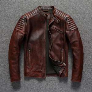 Fournisseur de vêtements pour hommes, veste en cuir tendance, coupe classique, écologique, très confortable, veste de motard fabriquée en Inde - Product Image 4