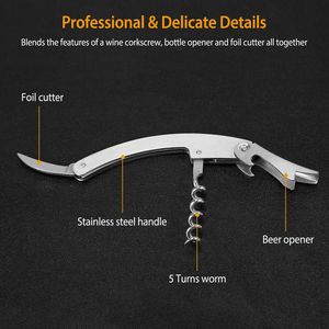 Set di 3 Pezzi: Cavatappi, Tagliacapsule e Protezione Antigoccia per Bottiglie di Vino - Product Image 5