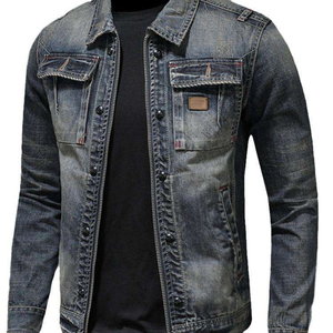 Custom Denim <b>Jacket</b> Unisex Vintage Washed Jean <b>Jacket</b> Button Front Casual Streetwear OEM ODM Factory Wholesale - Product Image 4