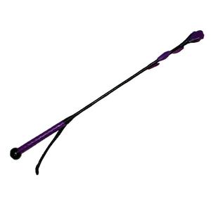 HMB-600D CUIR CULTURE ÉQUITATION FLEXIBLE FIBRE BÂTON SLAPPER TYPE BULLWHIP BÂTON PLEIN CUIR FLEUR STYLE - Product Image 2
