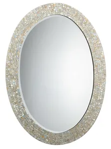 Commercial Grade Interior Accent <b>Wall</b> <b>Hanging</b> Handicraft Mosaic Shell Oval Mother Of Pearl <b>Mirror</b> Supplier Wholesale - Product Image 5