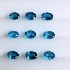 Pierre précieuse semi-précieuse ovale facettée en apatite néon naturelle de qualité supérieure 3x5 mm pour la fabrication de bijoux, livraison gratuite sans droits de douane - Product Image 1
