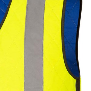 Chaleco reflectante de alta visibilidad, amarillo fluorescente, verde, sin mangas, con cremallera frontal, ropa de trabajo - Product Image 6