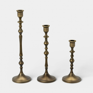 <b>Brass</b> <b>Candlestick</b> Holder With Bow Design Durable Metal Home Decoration Tabletop Candle Stand Use For Hotel Decorative - Product Image 4