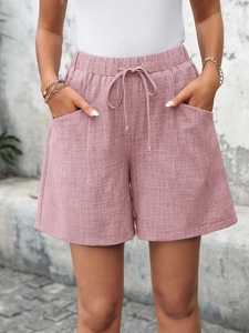 Custom High Quality Linen Women's Shorts with Pockets Custom Size Moq OEM ODM Supplier Manufacturer - Product Image 2