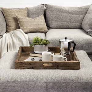 Bandeja de Madera Rústica, Tabla Decorativa para Servir, para Mesa de Centro, Cocina y Comedor, a Bajo Precio - Product Image 4