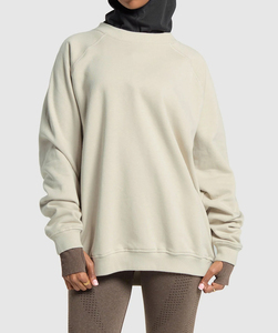 Sudaderas de cuello redondo para mujer al por mayor, tallas grandes, de color liso, de algodón polar, extragrandes, forradas, cortavientos, ecológicas y transpirables - Product Image 5