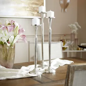 Silver <b>Tapered</b> <b>Candle</b> Stand Set for Home Decoration Wedding Planner Decorative <b>Candle</b> Holder for Event Styling Supply - Product Image 3