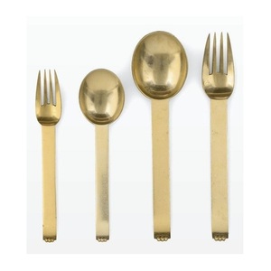 Ensemble de couverts classiques en acier inoxydable plaqué or, finition miroir, fourchette, cuillère, vaisselle de table, cadeau de mariage, ensemble de dîner - Product Image 1