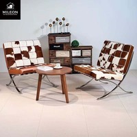 Fauteuil minimaliste italien en cuir de vachette, chaise individuelle de designer pour salon, balcon, fauteuil de détente type pouf
