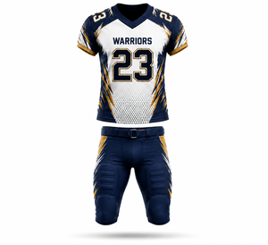 Uniforme de Fútbol Americano Personalizado para Hombre Warriors, Sublimado, Transpirable, Conjunto de Jersey y Pantalones de Poliéster, Número 23 - Product Image 1