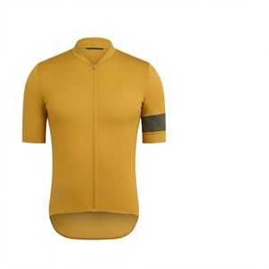 เสื้อปั่นจักรยานแขนสั้นสีชมพูพร้อมแถบสีเขียวมะกอกที่แขนเสื้อและซิปด้านหน้าแบบเต็มตัว - Product Image 2