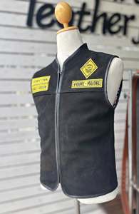 Gilet de moto en cuir de vachette robuste avec fermeture éclair et boutons-pression - Product Image 2