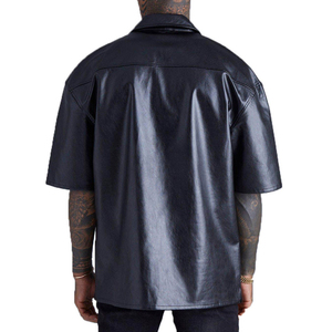 เสื้อยืดแจ็คเก็ตคอตั้งหนังเทียมแขนสั้นคุณภาพสูงสำหรับผู้ชาย มีกระเป๋าหน้าอก เป็นมิตรกับสิ่งแวดล้อม ระบายอากาศได้ดี ไม่หดตัว - Product Image 3