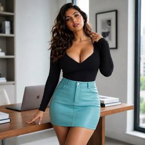 Jupe en cuir véritable pour femme, jupe taille haute pour le bureau, jupes en cuir de mouton pour femme - Product Image 3