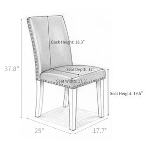 Ensemble de 2 chaises de salle à manger rembourrées gris et marron 25 po x 17,7 po x 37,8 po - Product Image 5