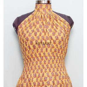 Loose Printed 100% Cotton V-Neck Sleeveless Maxi <b>Dress</b> Women Sweet Floral Pattern Eco-Friendly Breathable Washable Summer Party - Product Image 3