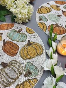 Sets de table faits main en polyester/coton tricoté à motifs floraux multicolores, écologiques et personnalisables pour la maison et l'hôtellerie - Product Image 3