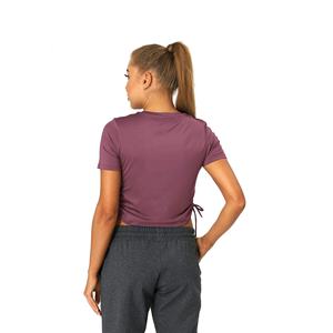 Camiseta Corta Ecológica para Mujer, Negra y Blanca, de Manga Corta, Cuello Redondo, Tejido de Punto, Corte Holgado, para Gimnasio - Product Image 4