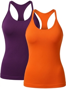 Women <b>Tank</b> <b>Top</b> Racerback Sleeveless Regular Fit Geometric Pattern Breathable Front Yoga Fitness Casual Wear Wholesale OEM ODM - Product Image 5