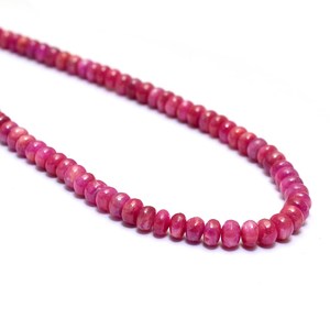 AAA Johnson Ruby 3mm-4mm Smooth Rondelle Loose Beads Natural <b>Pink</b> Ruby Precious Gemstone Loose Beads For Jewelry Making Supplies - Product Image 1