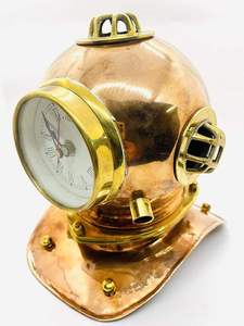 Handmade Brass Scuba Diving Helmet <b>Clock</b> Antique Vintage Mini Diver Helmet <b>Table</b> <b>Clock</b> for Home Decor Gifting - Product Image 3