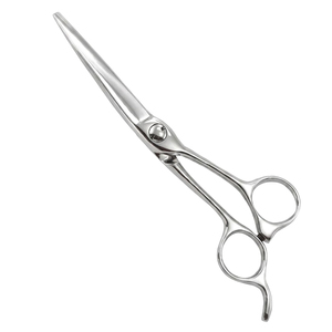 Ciseaux de coiffure professionnels en acier inoxydable, lame tranchante, manche long, pour droitiers, fabriqués au Pakistan - Product Image 1