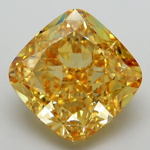 Diamant jaune fantaisie certifié IGI, cultivé en laboratoire, taille coussin, diamant non monté pour la création de bijoux fins - Product Image 1