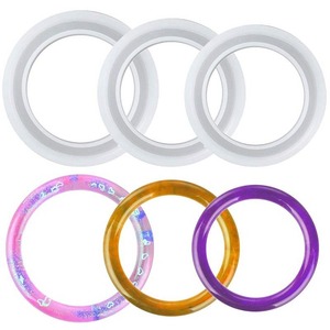 Conjunto de Pulseras de Resina Hechas a Mano, Joyería de Moda Multicolor para Mujeres y Niñas, Artesanía Coleccionable - Product Image 3