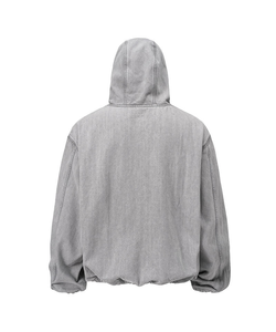<b>Men's</b> Plus Size Cotton Hooded Zipper <b>Blouson</b> <b>Jacket</b> Casual Loose Fit Solid Color Front Pocket Autumn Wear Regular Sleeve - Product Image 2