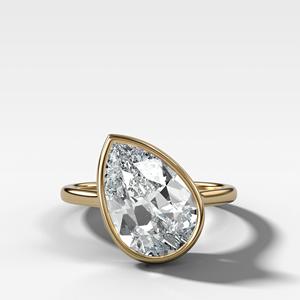 Bagues de fiançailles solitaires IGI 5 carats en diamant de laboratoire taille poire, or massif 10k 14k 18k, sertissage clos East West, bijoux fins en gros - Product Image 1