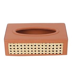 Porte-boîte à mouchoirs en rotin, support pour serviettes en papier, distributeur de mouchoirs en canne pour la maison, boîte à mouchoirs en canne pour la salle de bain, boîte à mouchoirs pour la chambre à coucher - Product Image 1