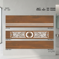 Marches d'escalier de finition brillante: 1200x200mm et 1200x300mm, épaisseur de 11mm, carreaux de riser en porcelaine céramique antidérapants mats