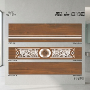 Marches d'escalier de finition brillante: 1200x200mm et 1200x300mm, épaisseur de 11mm, carreaux de riser en porcelaine céramique antidérapants mats - Product Image 5
