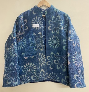 Veste en coton matelassée à imprimé floral vintage automne/hiver, col mandarin, manches longues - Imperméable et respirante - Product Image 1