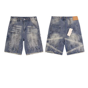 Short en jean court pour homme 2026 de bonne qualité, en coton, coupe droite, prix bas, stock usine, décontracté, avec strass - Product Image 4