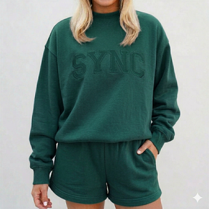 Ensemble court tendance et confortable pour femme, col montant, tricot chaud, deux pièces, tenue décontractée pour la saison froide, usage quotidien - Product Image 1