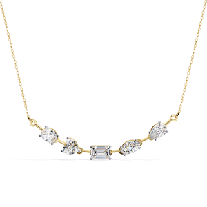 สร้อยคอเพชรทองคำขาว AMBER JEWELS T-2100 ประดับเพชรทรงบริลเลียนต์ตรงกลาง รูปทรงผสมผสาน ได้รับการรับรองจาก IGI สไตล์คลาสสิกสำหรับทุกเพศ - Product Image 1