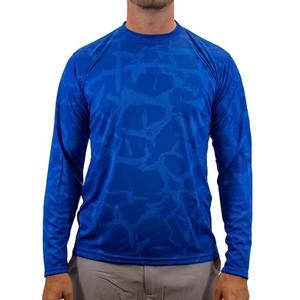 Camisa de Pesca para Hombre de Secado Rápido UPF 50 con Estampado por Sublimación, Manga Larga, Spandex/Algodón, Transpirable, Ajuste Cómodo, OEM, Cuello Alto - Product Image 1