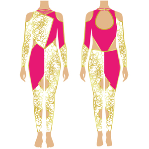 ชุดฝึกซ้อมเชียร์ลีดเดอร์สำหรับผู้หญิงไซส์ใหญ่ แขนยาว พิมพ์ลายแบบซับลิเมชั่น - Product Image 4