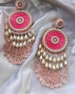 Luxury Handmade Beaded Embroidery <b>Earrings</b> for Women with Intricate Needlework and Elegant Decorative Designs - Product Image 4
