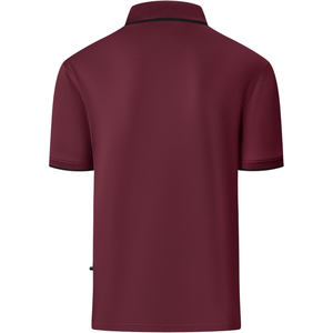 Polo de manga corta para hombre, color borgoña/rojo granate, con cuello con cremallera de un cuarto, dobladillo con abertura, transpirable, para uso casual, de negocios o de golf - Product Image 6