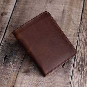 Cartera Triple de Cuero Genuino Personalizada para Hombre, Tarjetero de Cuero, Cartera Vintage de Piel de Vaca Auténtica con Bolsillo para Monedas LTW-0211 - Product Image 3