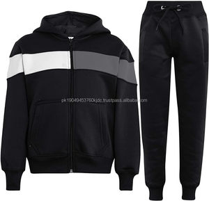 Men's Cotton Sweatshirt & Joggers Tracksuit Set Hip-Hop Streetwear Hood <b>Trousers</b> with Beaded Technics - Product Image 1