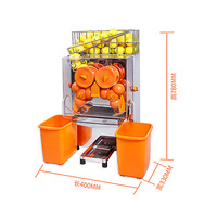 Automatische sapcentrifuge van roestvrij staal 304 met motor 120W, 20 sinaasappels/min, voor restaurant en café