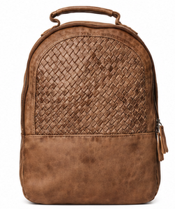 Gravs Premium Luxury Woven Leather Durable Eco-Friendly 24L <b>Backpack</b> Women Men Vintage Travel Laptop Fashion Casual Daypack - Product Image 1