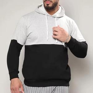 Paneled Hoodie Men's Color <b>Block</b> Hooded Neck FullSleeve Navy and White Cotton Tshirt Boys Colourblocked Sweatshirt - Product Image 2